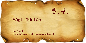 Vági Adrián névjegykártya